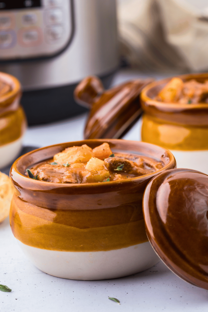 Instant Pot Beef Stew - Tender delicious beef and vegetables in a thickened gravy (sauce). Cooked in the Instant Pot quickly. Make this tasty recipe for beef stew and enjoy! DearCreatives.com