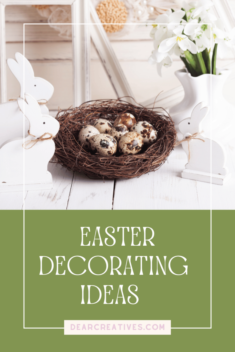 Easter Decorating Ideas - DIY Easter Decorations, how to decorate for Easter. Cute decorations, wreath ideas, tiered tray ideas, tabletop decorations...DearCreatives.com