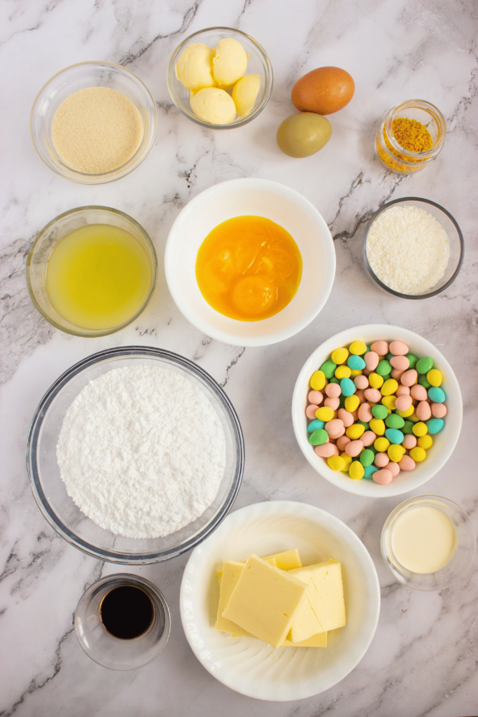 Ingredients for Lemon Curd Curd Filling and buttercream frosting. Get the full recipe for Lemon Curd Cupcakes Vanilla Cupcakes With Lemon Curd Filling at DearCreatives.com