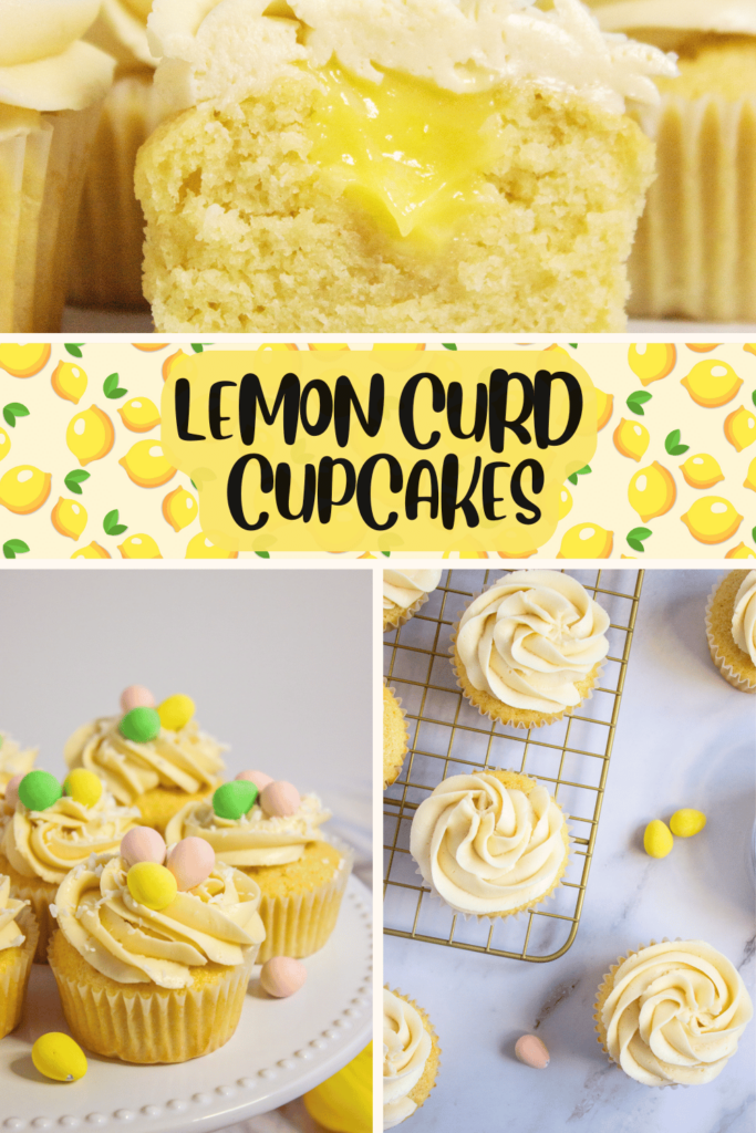 Lemon Curd Cupcakes Vanilla Cupcakes With Lemon Curd Filling. Easy recipe and instructions for the vanilla cupcakes, lemon curd, and buttercream frosting. Customize decorations to suit occasion or holiday. DearCreatives.com 